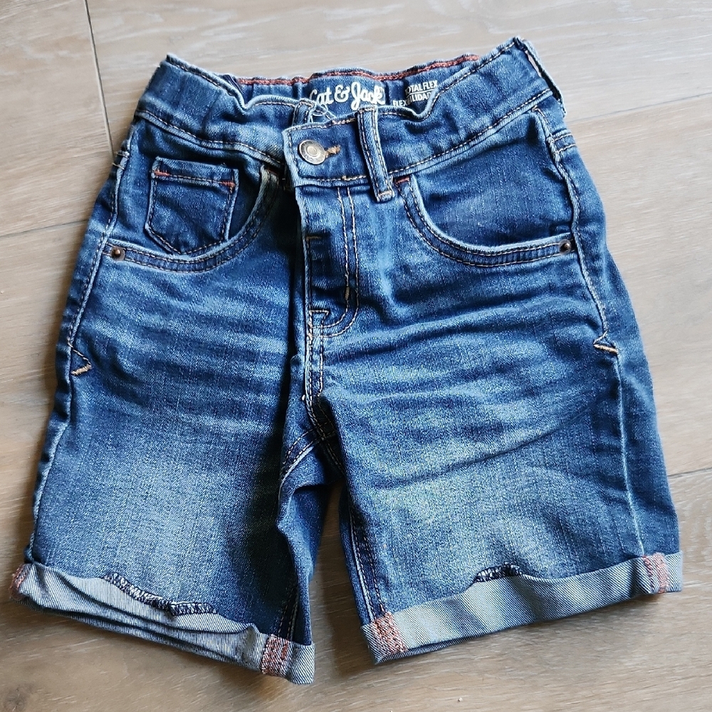 Cat & Jack Blue Denim Shorts with Rolled Hems